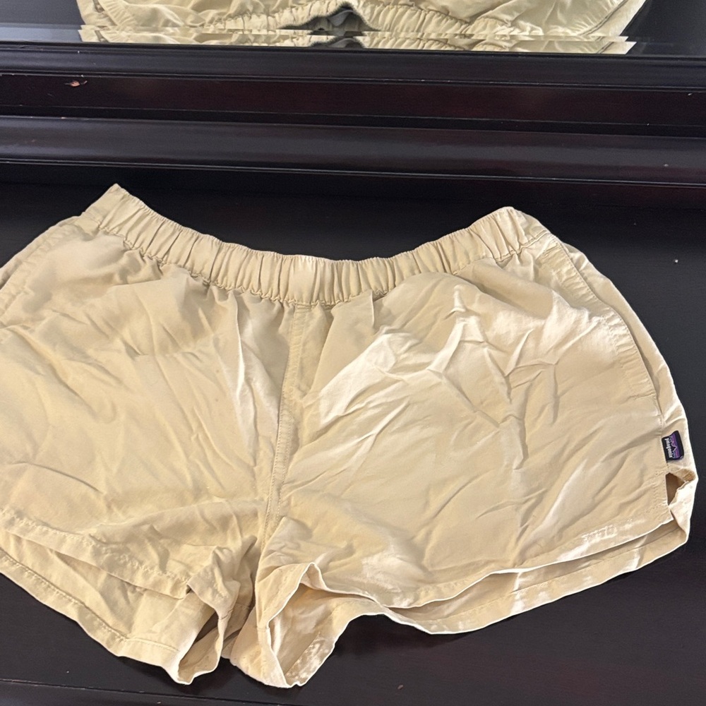 Patagonia Cream Athletic Running Shorts
